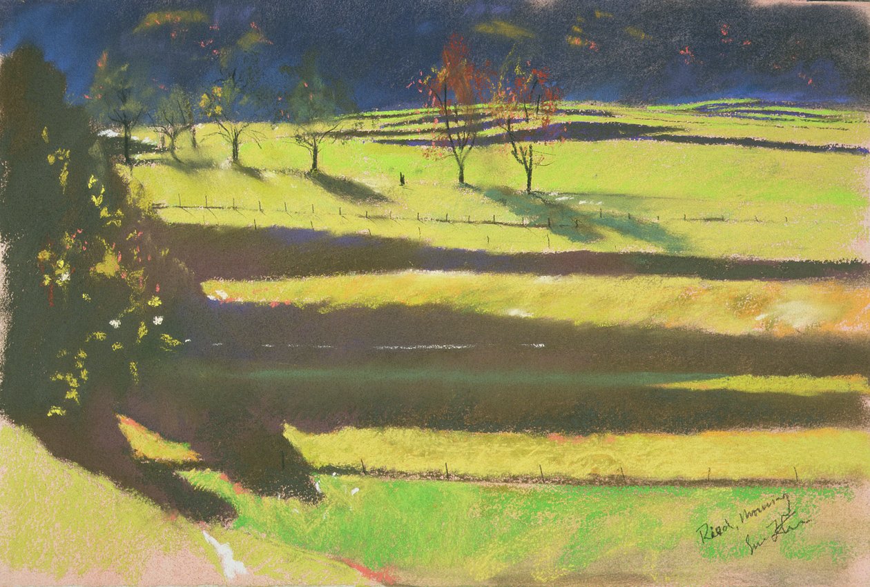 Morgen i marsken (pastel på papir) af Simon Fletcher