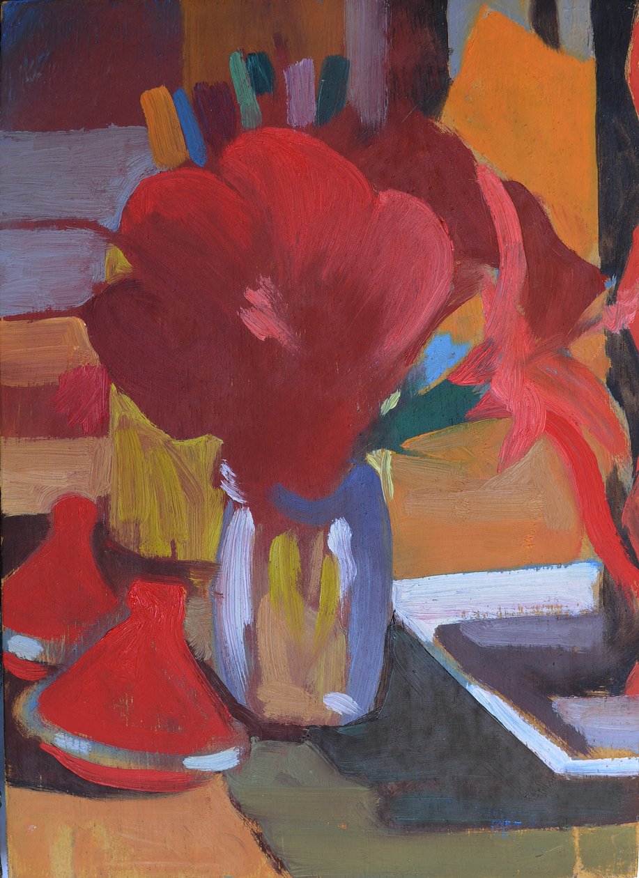 Marokkansk rød, 2014 (olie på plade) af Simon Fletcher