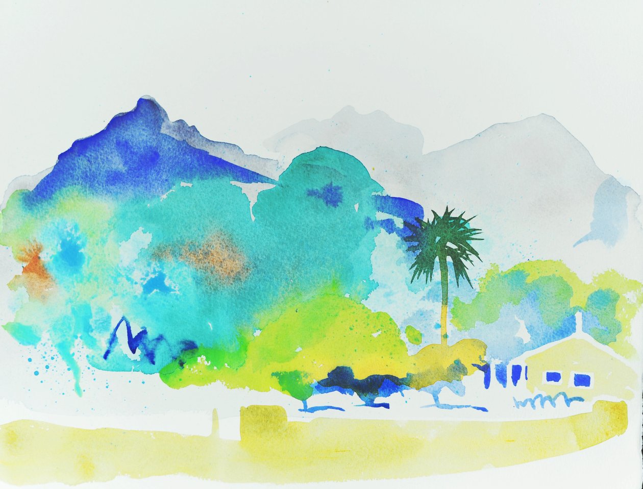 Vejen til Soller, 2015 (watecolour) af Simon Fletcher