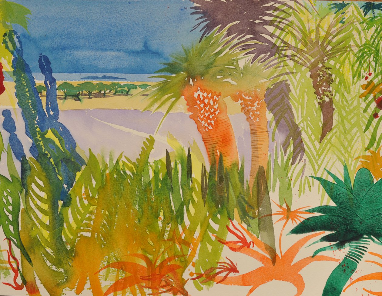 Tropical Garden 2, Mogador, 2016 (vandbaseret medie) af Simon Fletcher