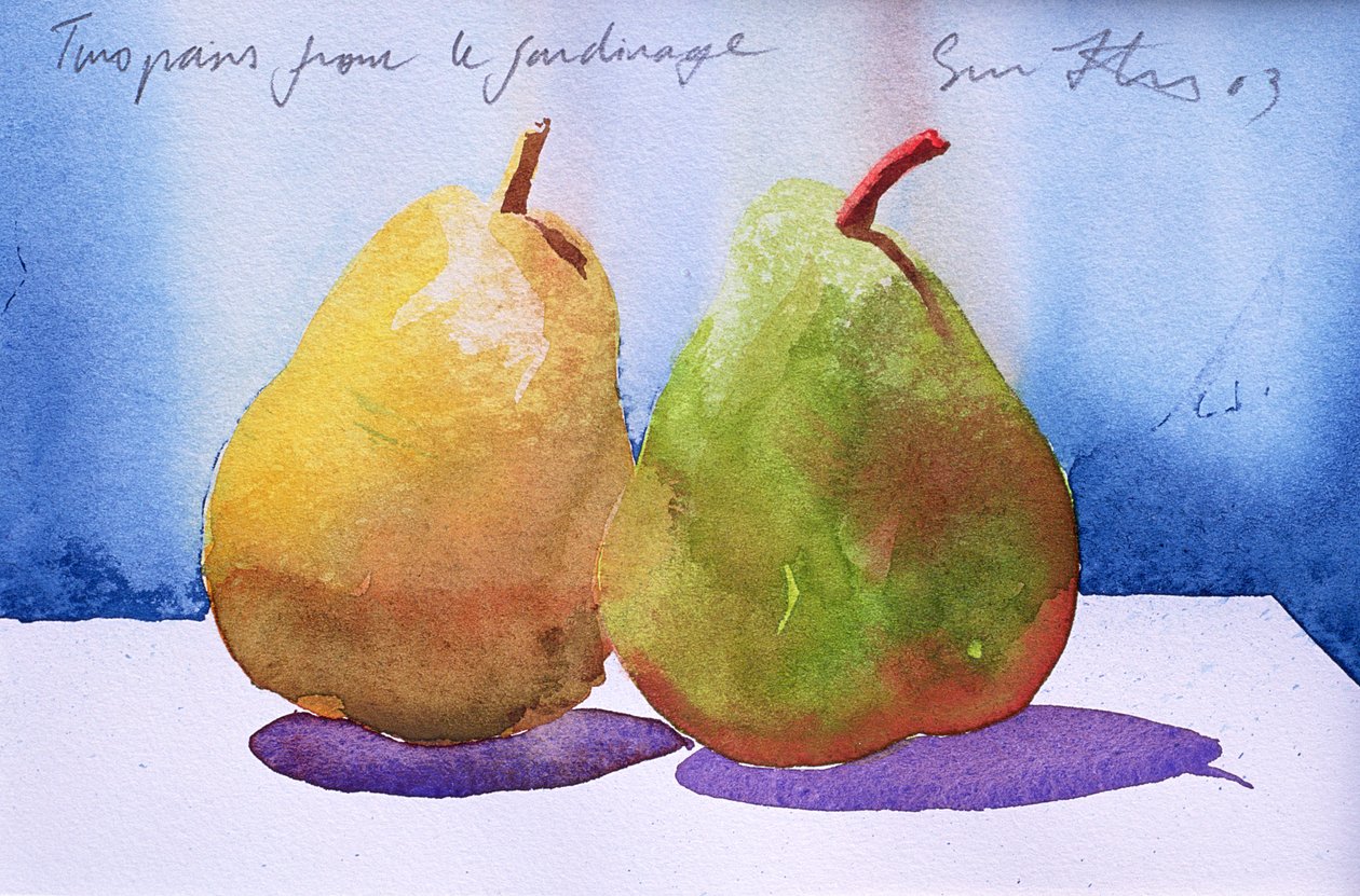 Two Pears from the Jardinage, 2003 (akvarel på papir) af Simon Fletcher