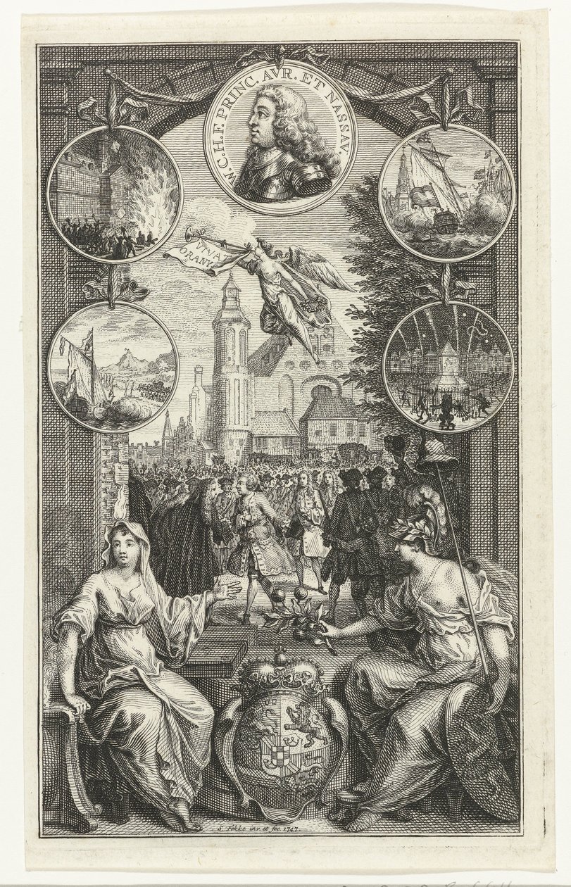 Allegori om ophøjelsen af ​​Vilhelm IV til stadholder, 1747 af Simon Fokke