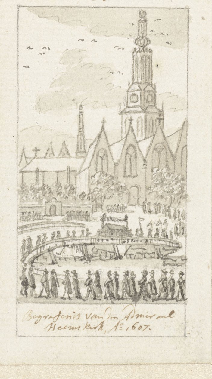 Begravelse af Jacob van Heemskerck i Oude Kerk i Amsterdam, 1607 af Simon Fokke