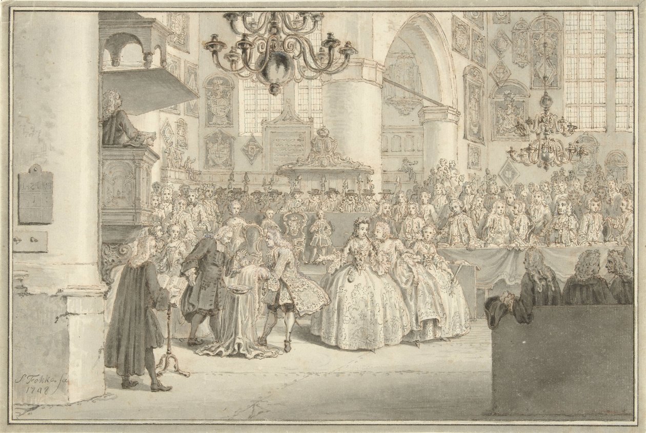 Dåb af Prins William V, 1748 af Simon Fokke