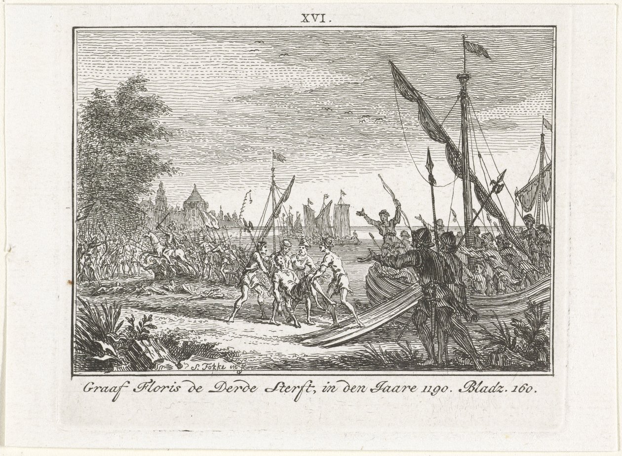Floris III af Hollands død i Antiochia, 1784 af Simon Fokke