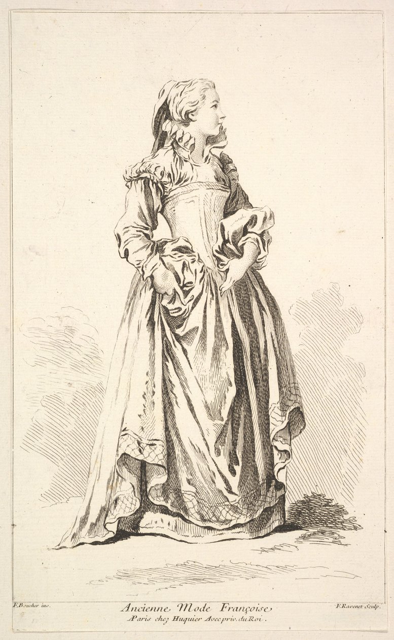 Old Fashion Françoise, fra samling af forskellige udenlandske figurer Opfundet af..., 1700-tallet. af Simon Francois Ravenet