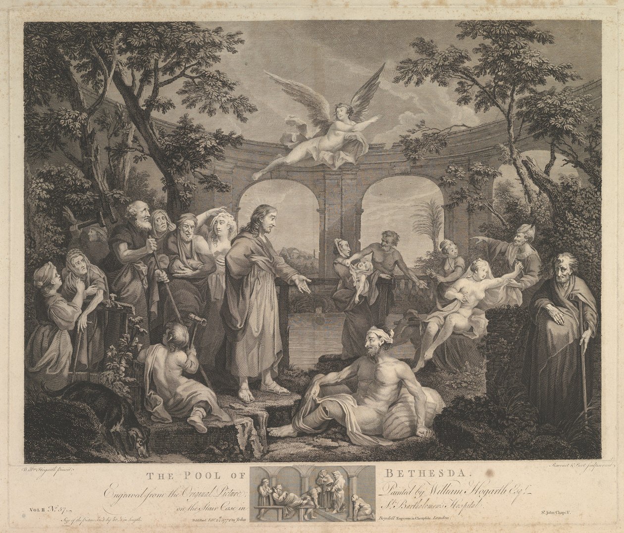 Puljen af Bethesda St. John, kapitel 5, 24. februar 1772 af Simon Francois Ravenet