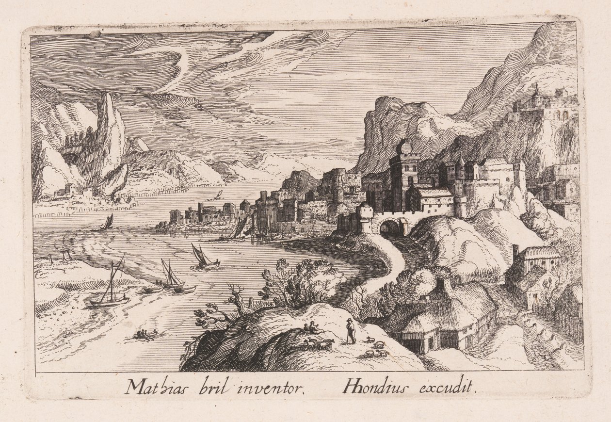 Alpernes floddal, fra Topographia Variarum Regionum af Simon Frisius