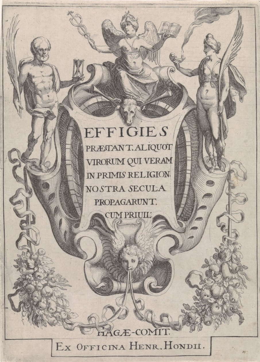 Patronen danner figurer af guirlander af Simon Frisius
