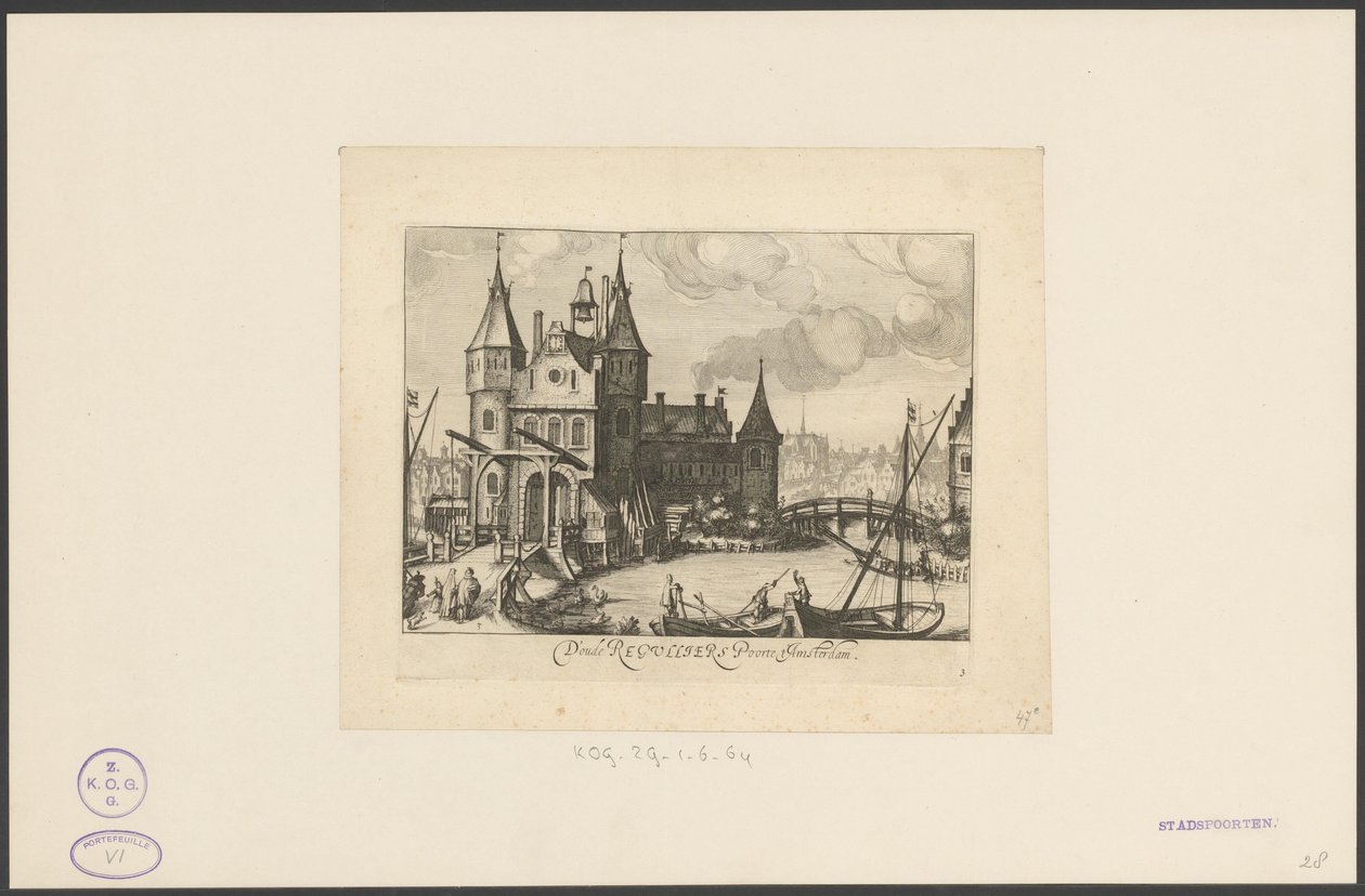 Udsigt over den første Regulierspoort i Amsterdam af Simon Frisius
