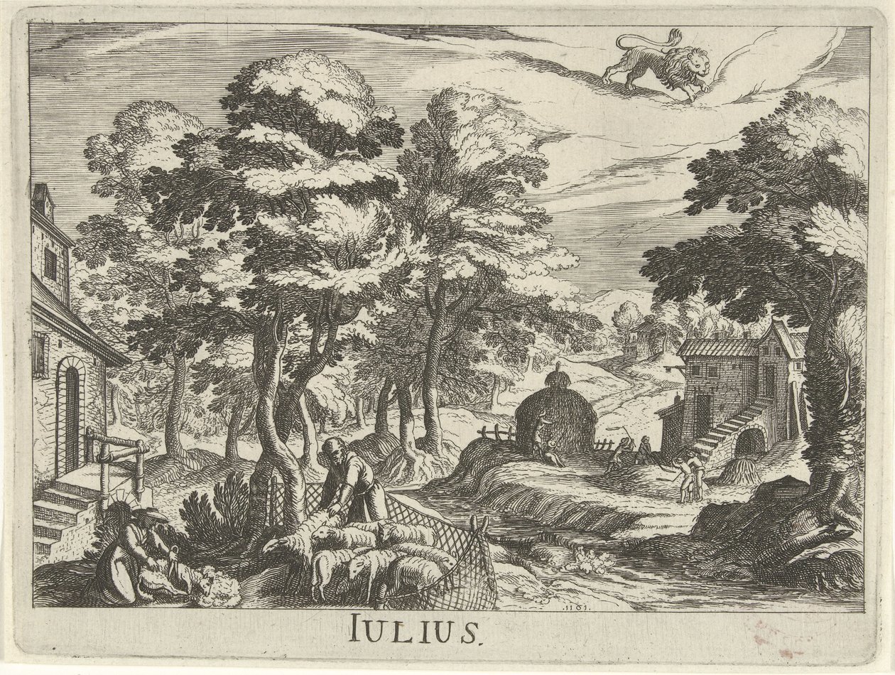 juli Julius (titel på objekt) Tolv måneder (serietitel) af Simon Frisius