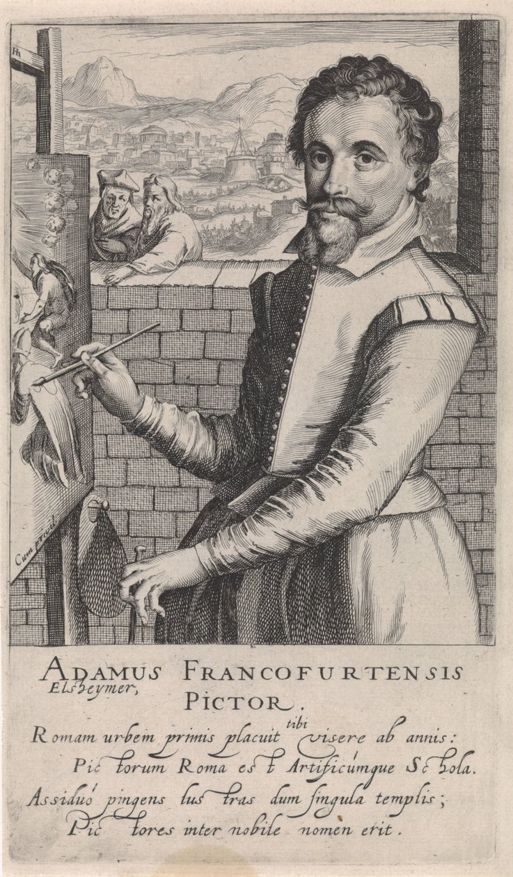 Portræt af Adam Elsheimer af Simon Frisius