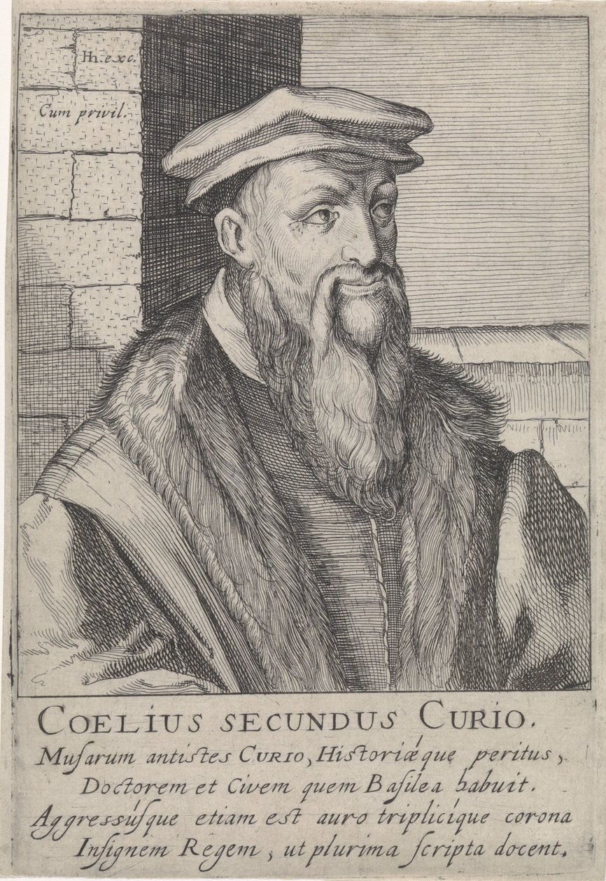 Portræt af Caelius Secundus Curio af Simon Frisius
