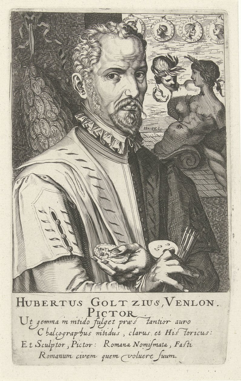 Portræt af Hubert Goltzius af Simon Frisius