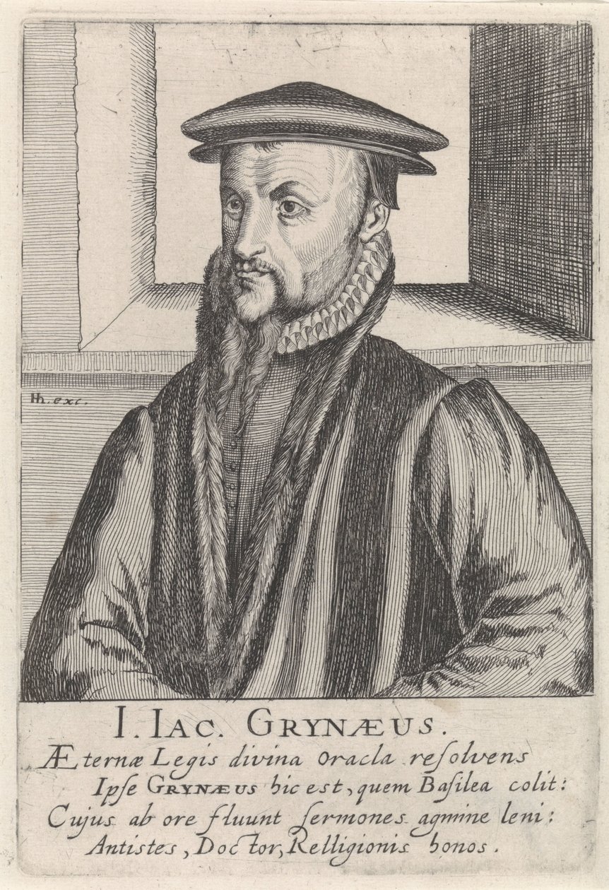 Portræt af Johann-Jacob Grynaeus af Simon Frisius