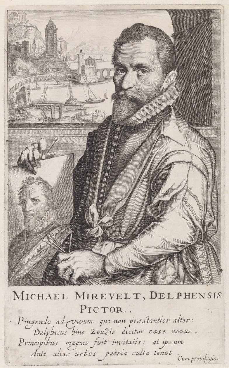 Portræt af Michiel Jansz. van Mierevelt af Simon Frisius