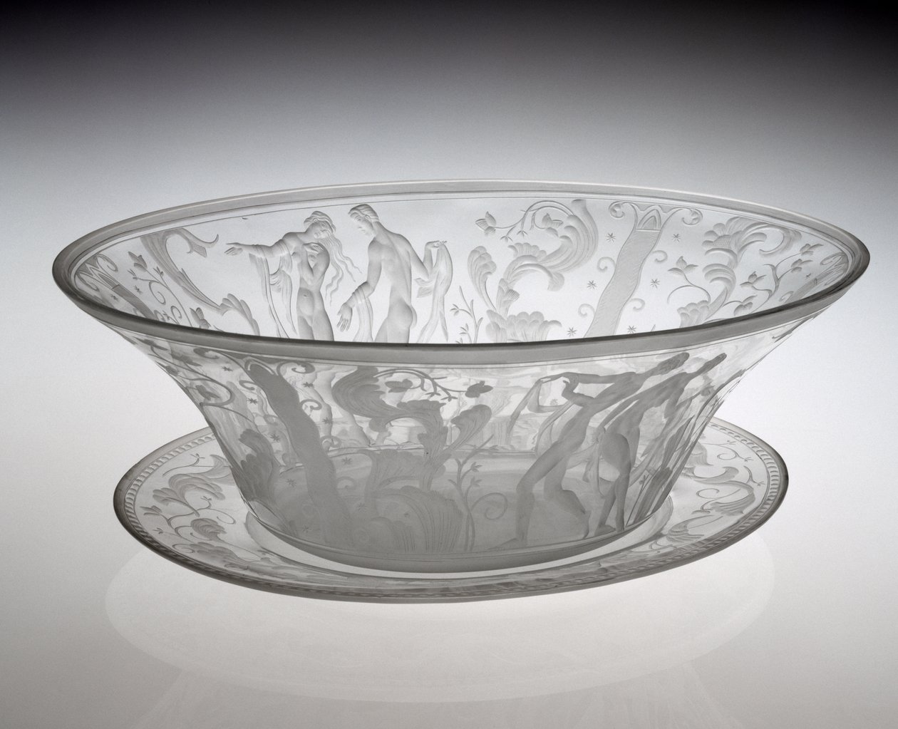 Centerpiece Bowl, designet 1920, lavet 1929 (glas) af Simon Gate