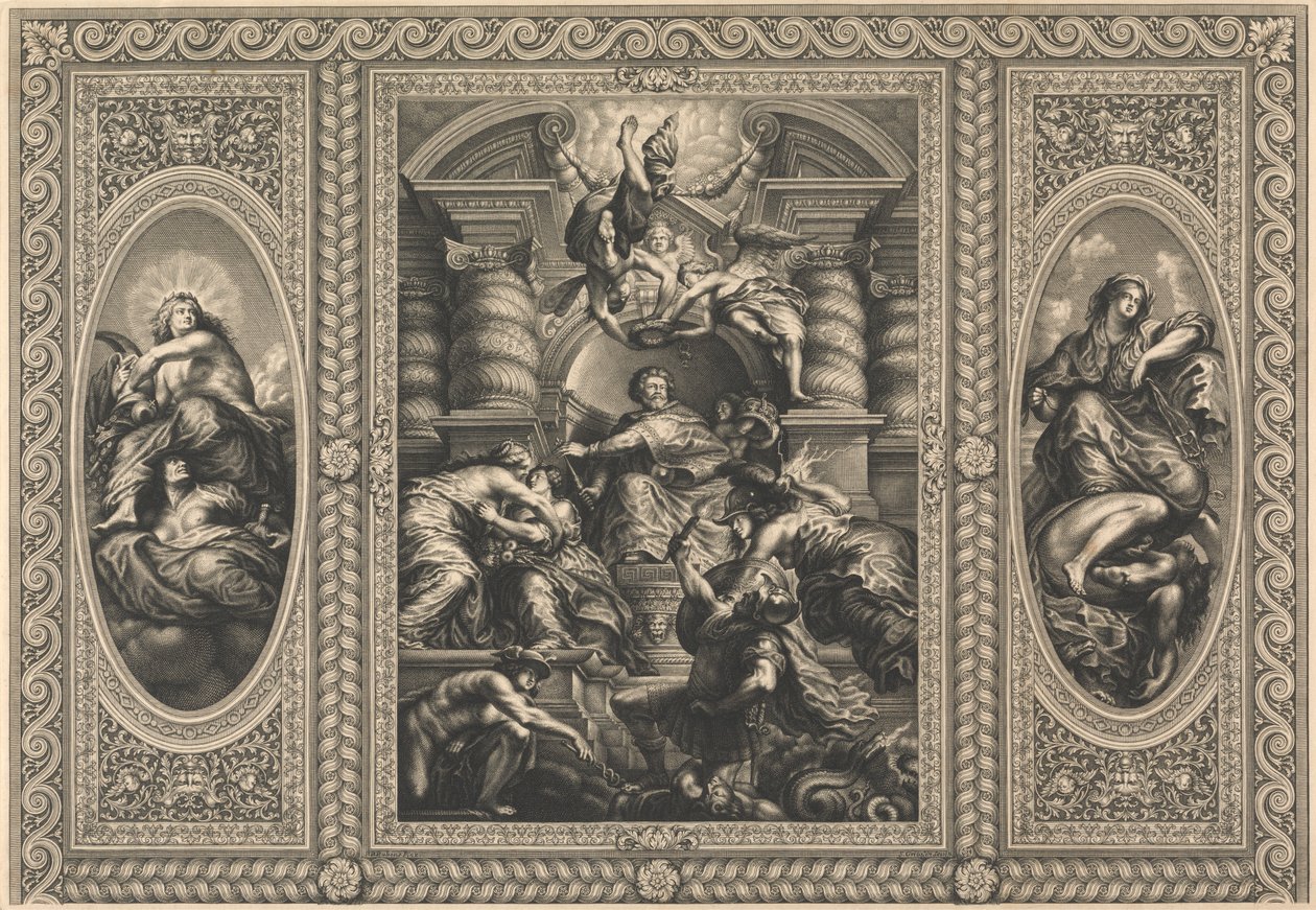 The Ceiling of the Banket House at Whitehall: The Peaceful Reign of James I af Simon Gribelin