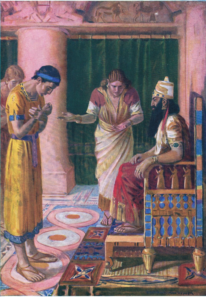 Daniel i Kings Court, fra The Bible Picture Book udgivet af Thomas Nelson, ca. 1950 af Simon Harmon Vedder