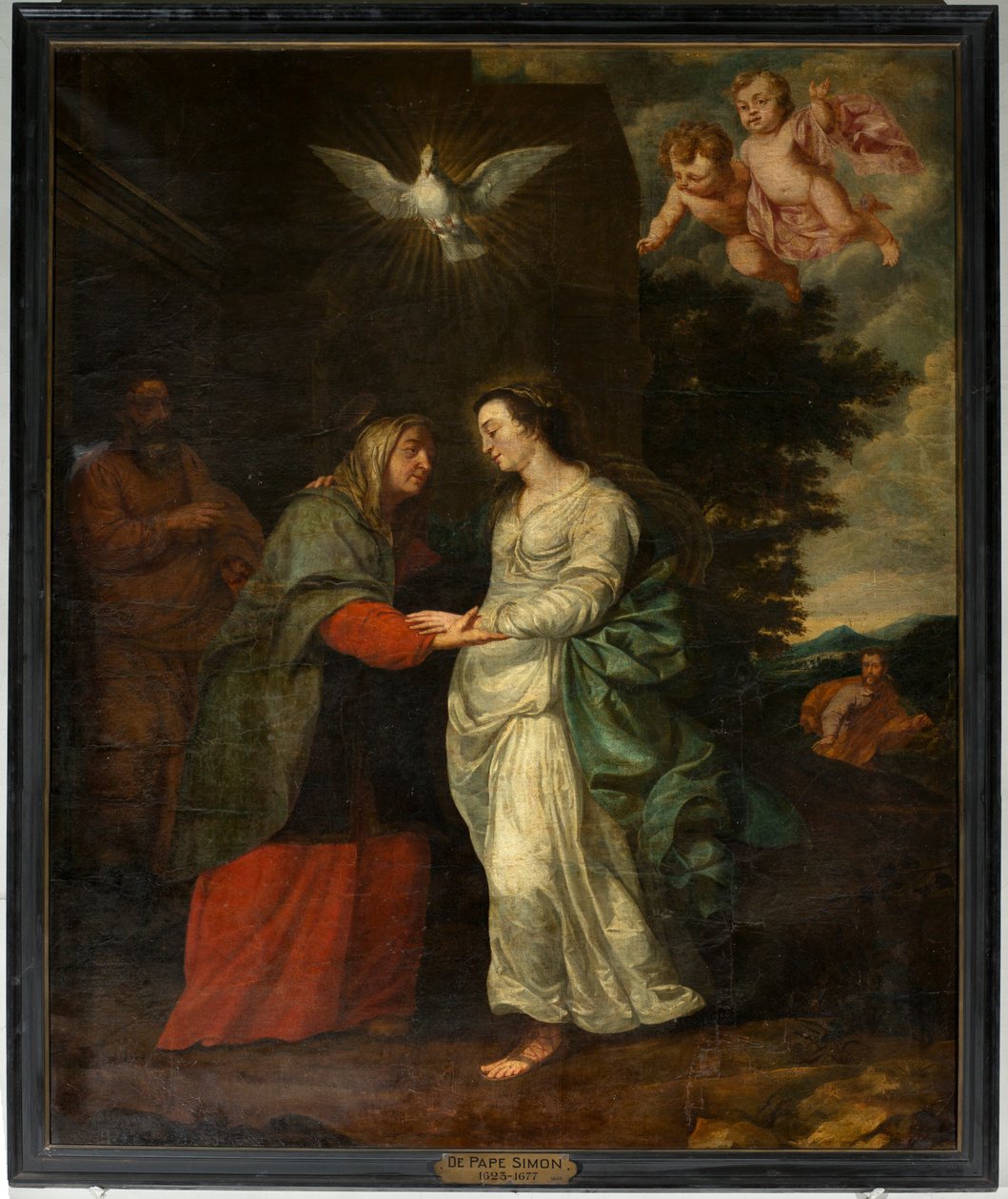 Sognekirke (Parochiekerk Sint-Eligius). Maleri. "Mary på besøg hos Elisabeth". Simon de Pape. 17. århundrede. af Simon II de Pape