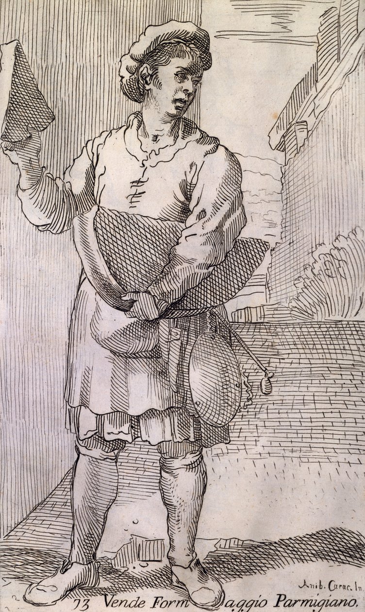 Arts of Bologna: sælger af parmesanost af Simon I Guillain