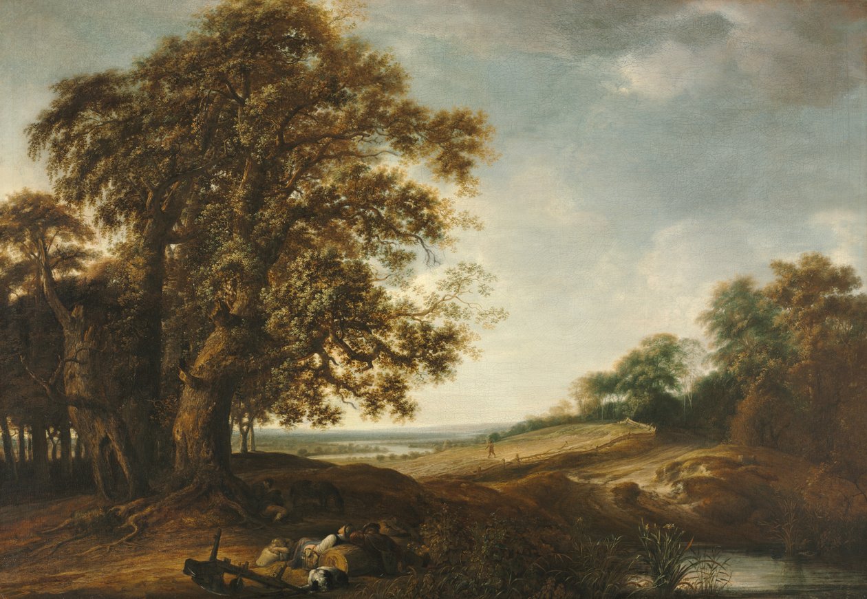 Sovende bønder i nærheden af marker (lignelsen om ukrudtet) af Simon Jacobsz. Vlieger