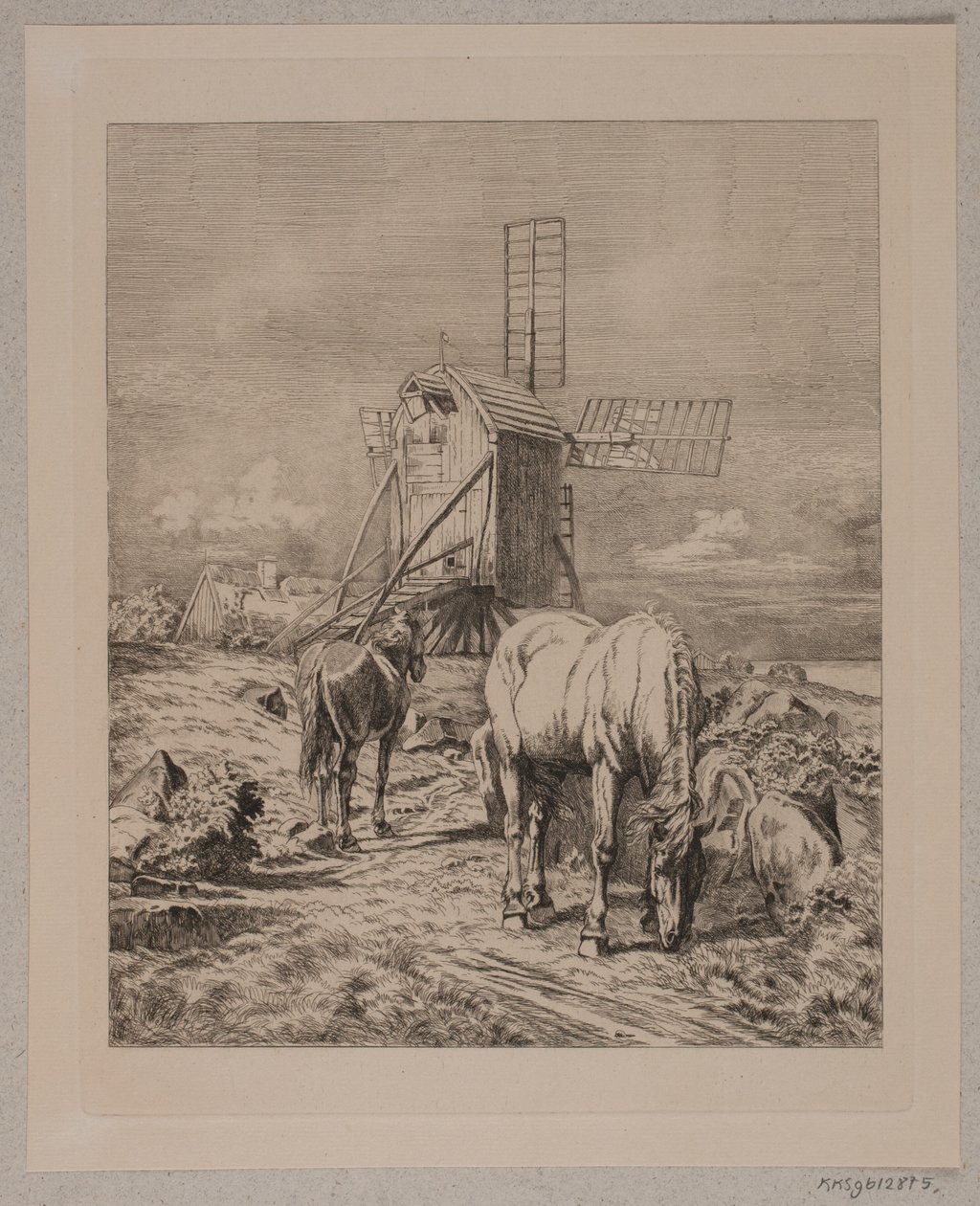 Ved en mølle af Simon Ludvig Ditlev Simonsen
