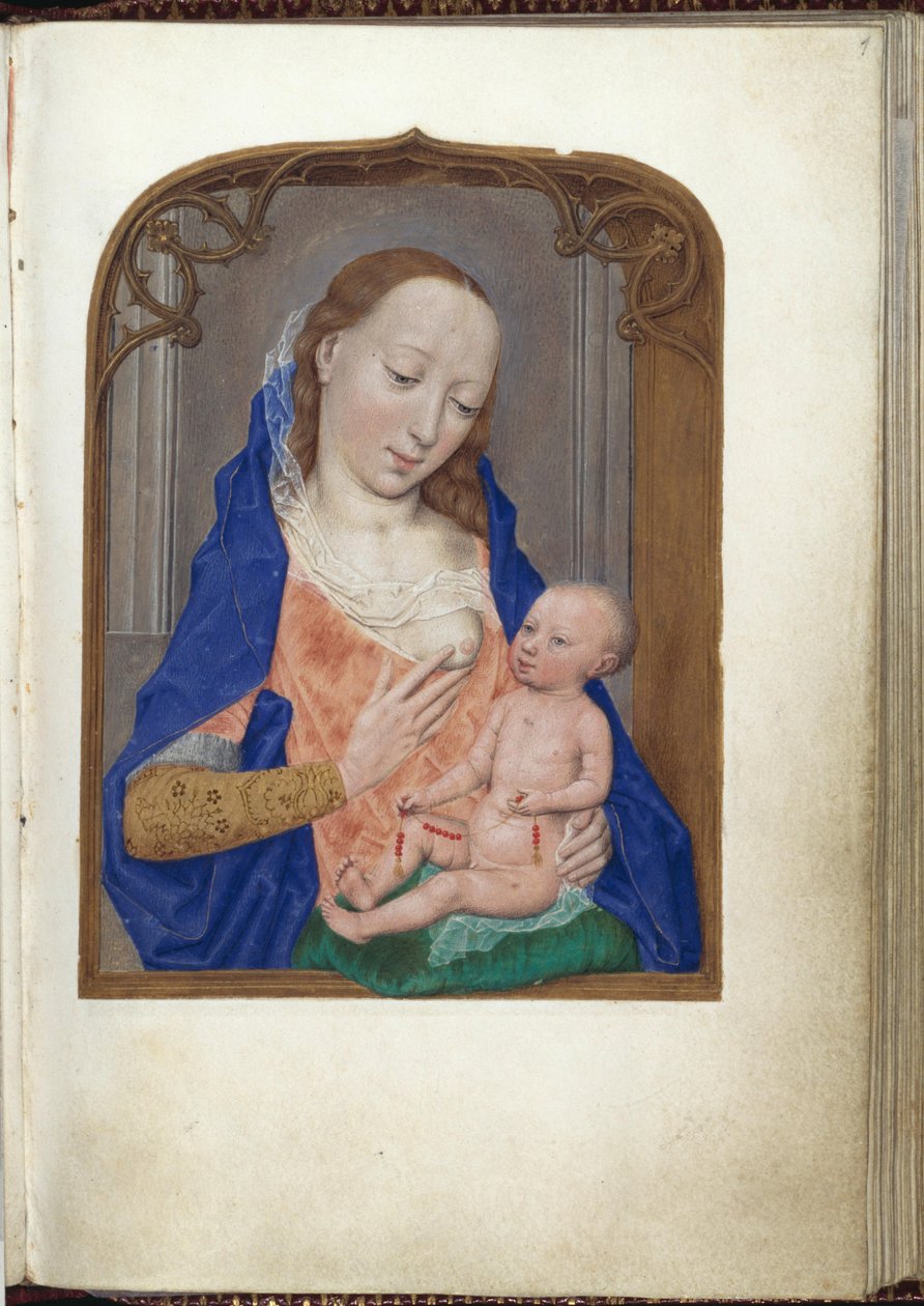 Buste af Madonnaen i gotisk ramme af Simon Marmion