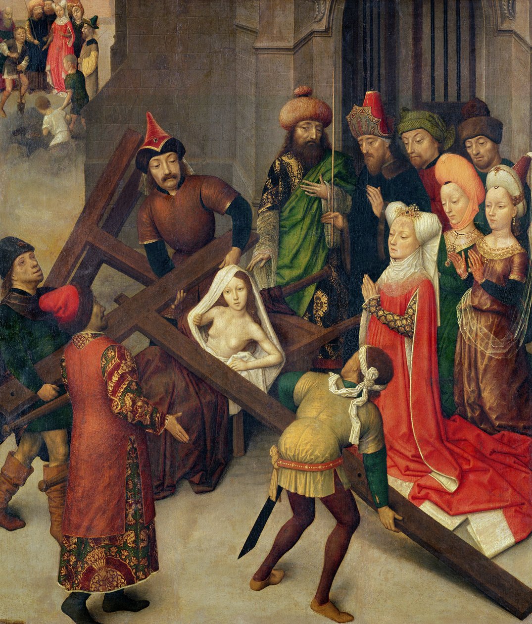 Sankt Helena og det sande kors mirakel af Simon Marmion