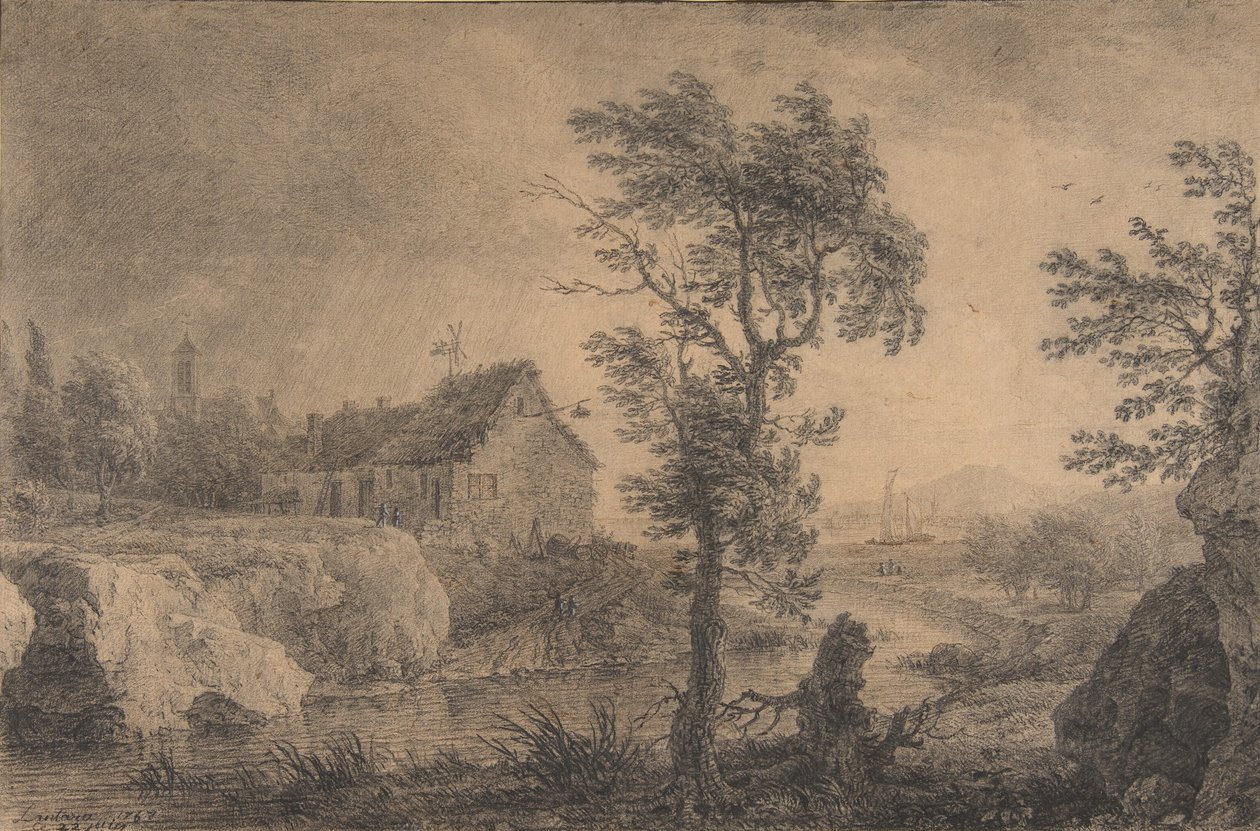 The Bend in the River, 1767. af Simon Mathurin Lantara