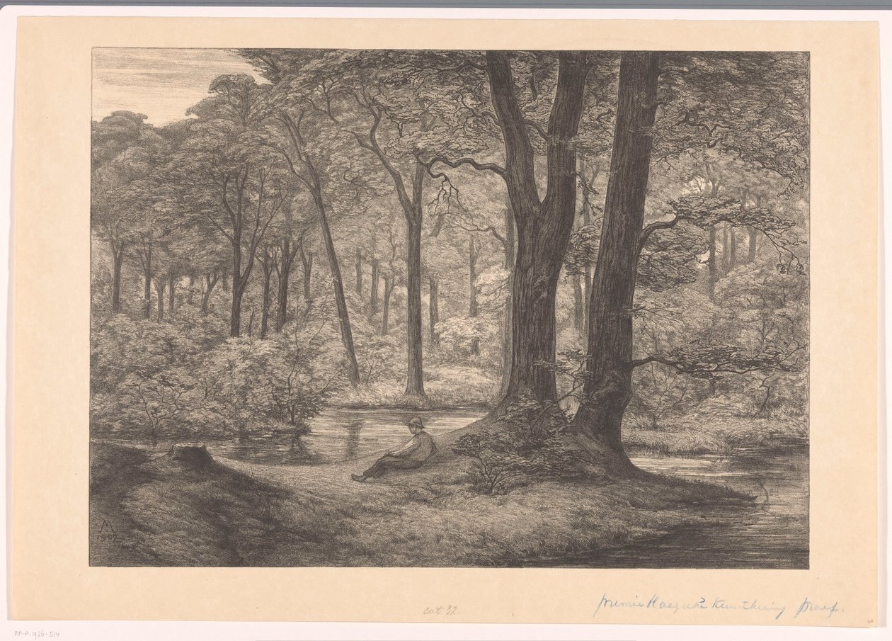 Udsigt over Hunnenschans på Veluwe The Hunnenschang (original titel) af Simon Moulijn