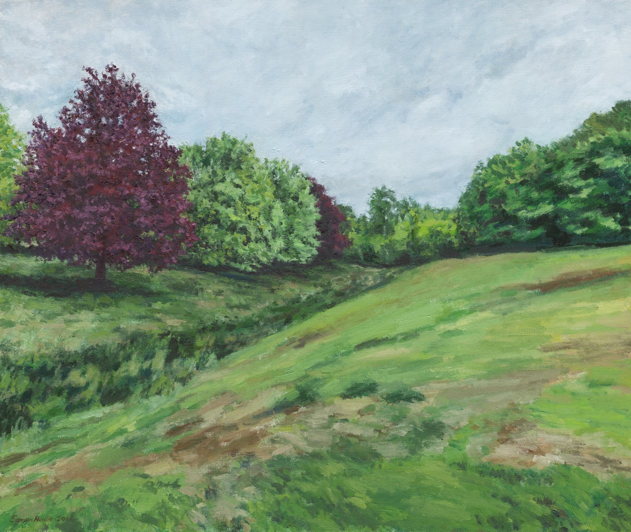 Richmond Park, 2018 (olie på lærred) af Simon Neville