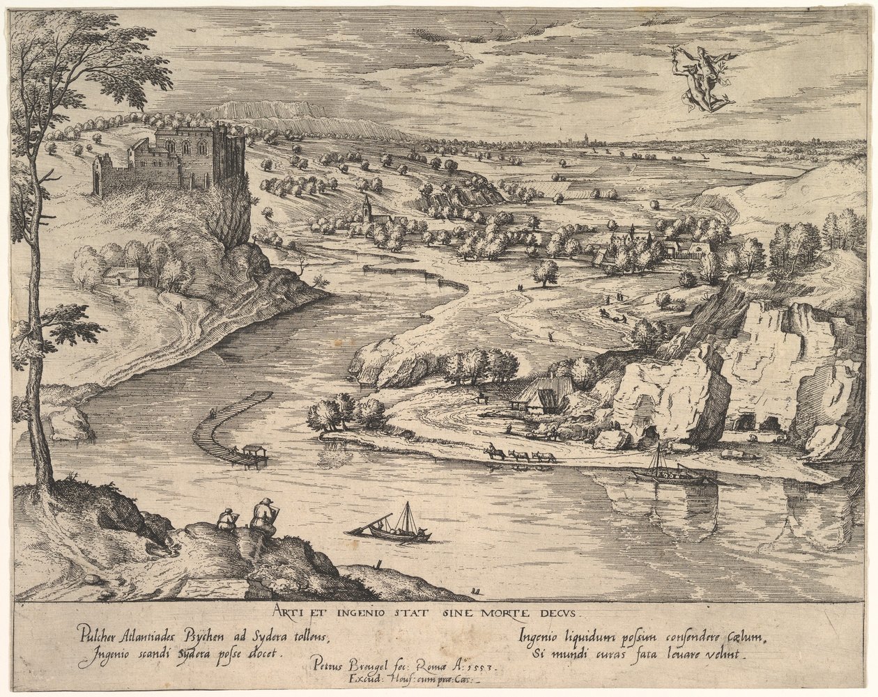 Flodlandskab med Mercury Abducting Psyche, ca. 1595. af Simon Novellanus