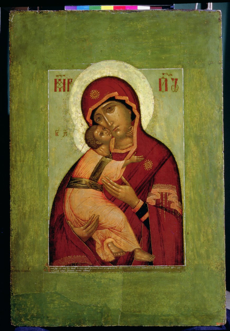 Ydmyghedens Vladimir Madonna, russisk ikon (tempera på panel) af Simon Ushakov