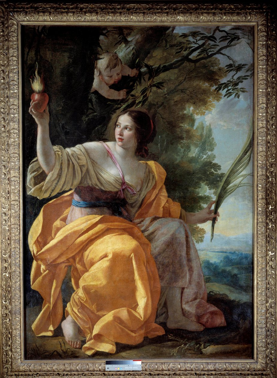 Allegorisk Kærlighedsskikkelse (tidligere Troen”” Maleri af Simon Vouet (1590-1649) 1600-tallet. Dim. 1,9x1,3 m. af Simon Vouet