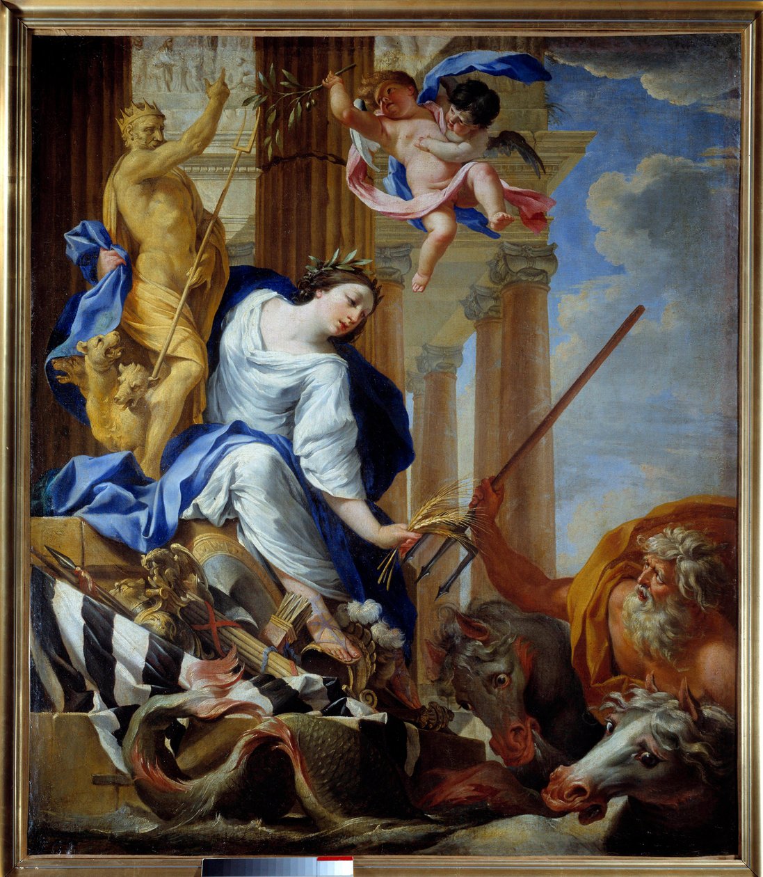 Allegory of the Benefits of Peace Maleri af Simon Vouet (1590-1649) 1645 Cherbourg, Musee Thomas Henry af Simon Vouet