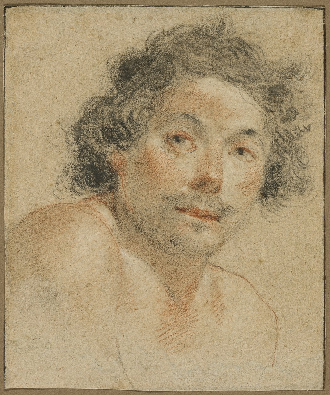 Busteportræt af en ung mand af Simon Vouet
