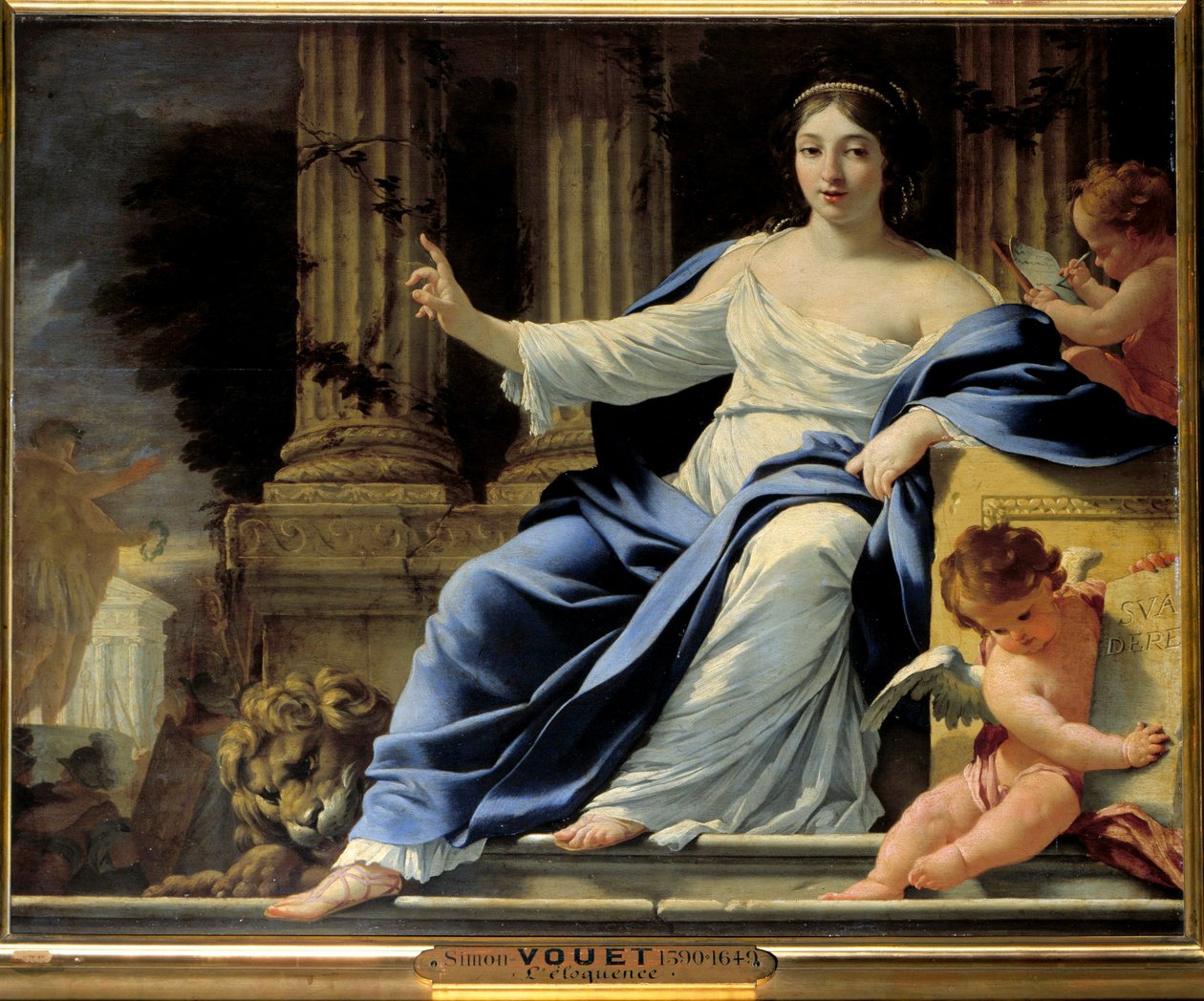 Veltalenhed. Repræsentation af Polymnie, veltalenhedens muse. Maleri af Simon Vouet (1590-1649) 1600-tallet søn. 0,81x1 m af Simon Vouet