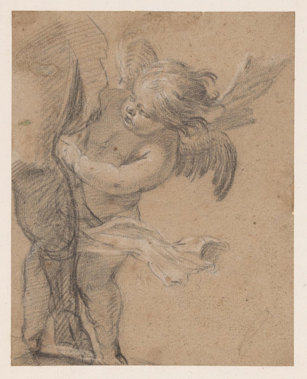 Engel ved benet af St. Rochus af Simon Vouet