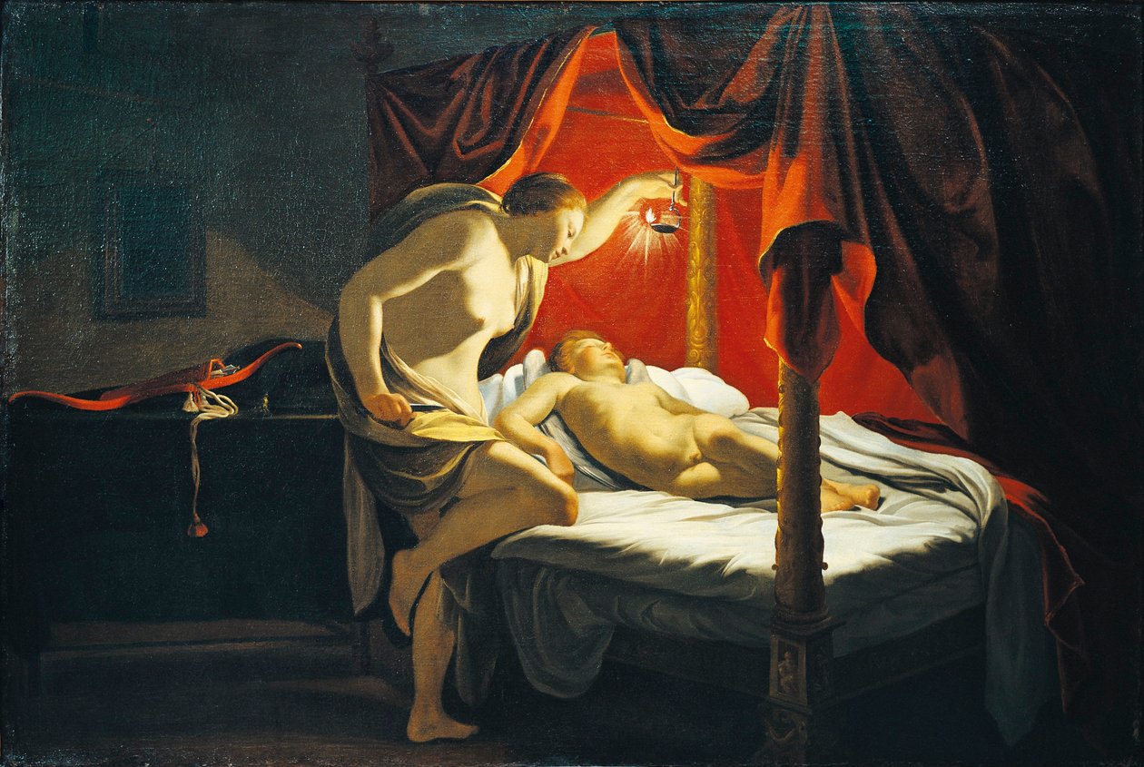 Frankrig, Lyon, Kærlighed og psyke (olie på lærred) af Simon Vouet