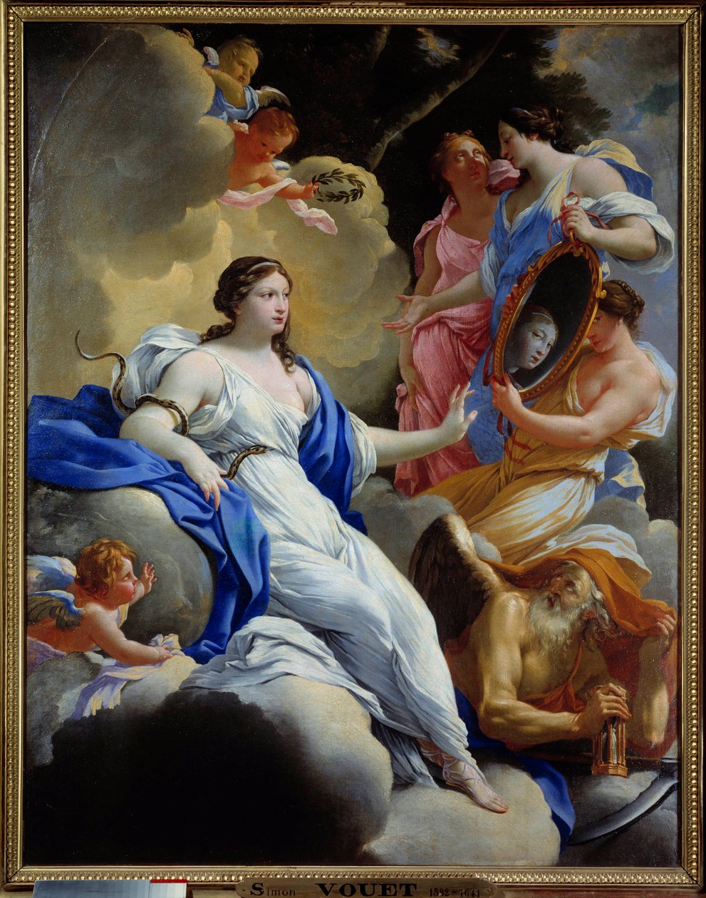 Forsigtighed, kærlighed og ynder Maleri af Simon Vouet (1590-1649) 1645 søn. 1,16x0,9 m Montpellier, Fabre Museum af Simon Vouet