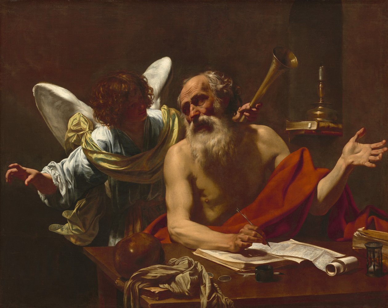 Sankt Hieronymus og englen af Simon Vouet