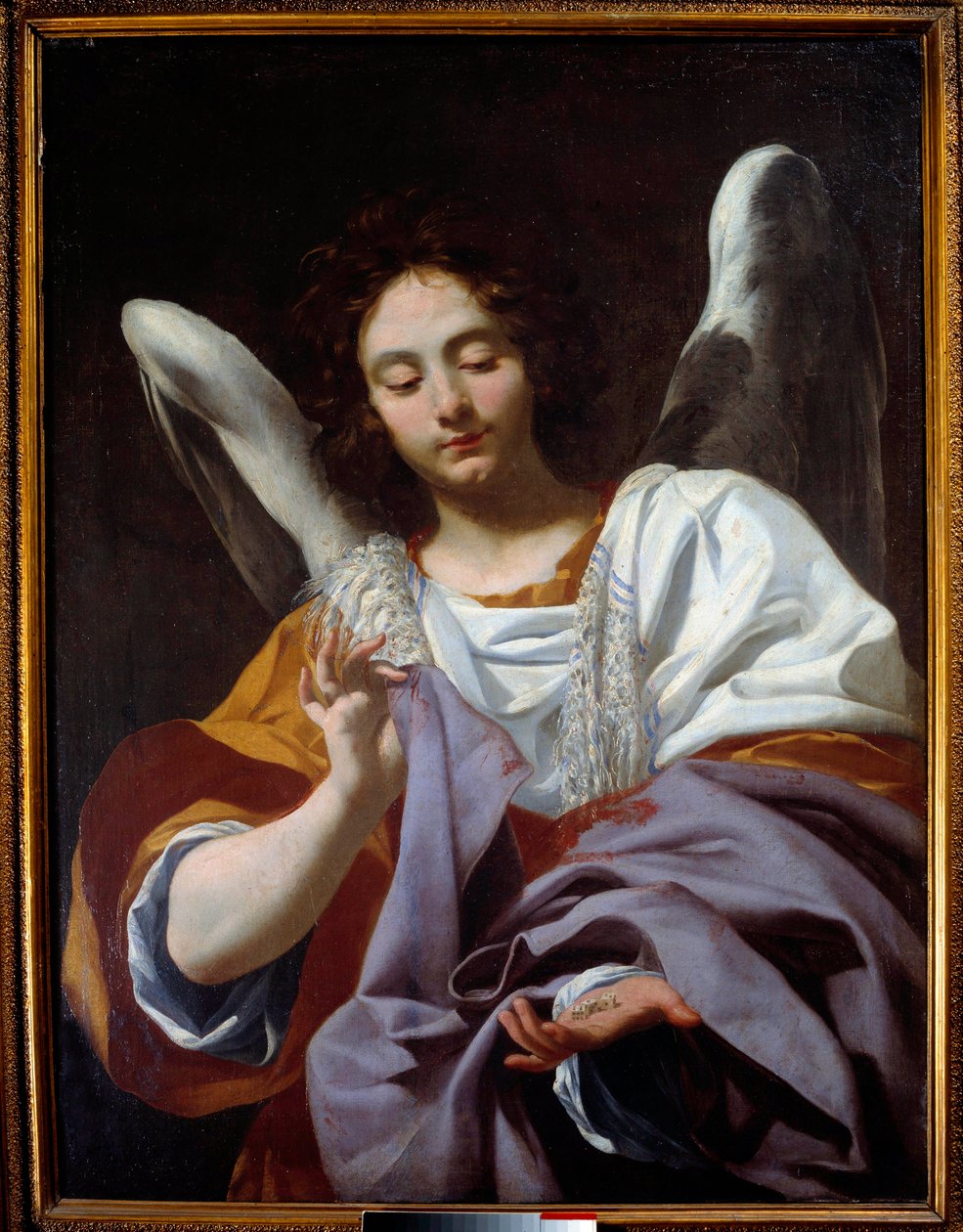 Englen med tunikaen, instrumenter fra passionsmaleriet af Simon Vouet (1590-1649) 1600-tallet. Napoli, Capodimontes nationalmuseum af Simon Vouet