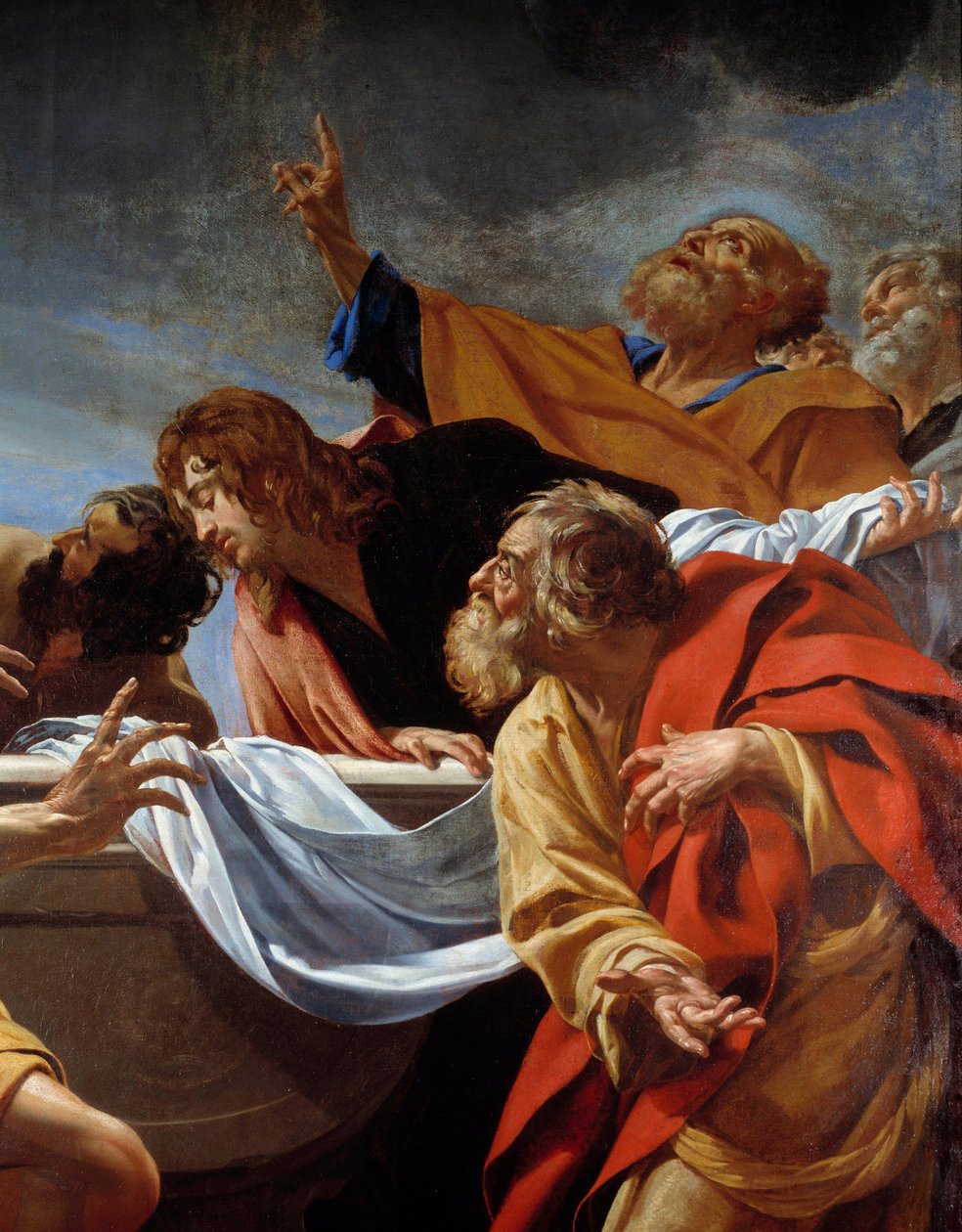 Apotrene ved Jomfruens grav Detalje af et maleri af Simon Vouet (1590-1649) 1600-tallets Paris, Eglise Notre Dame des Champs af Simon Vouet