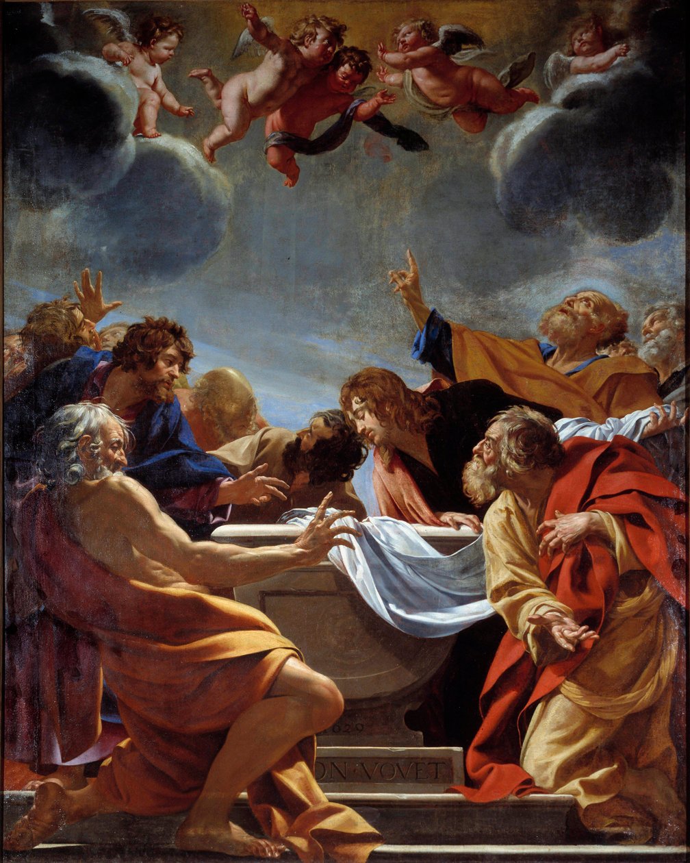 Apotrerne ved Jomfruens grav Maleri af Simon Vouet (1590-1649) Paris fra det 17. århundrede, Eglise Notre Dame des Champs af Simon Vouet