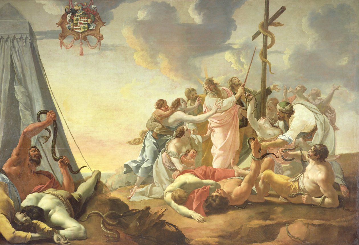 The Brazen Serpent, højre side (olie på lærred) af Simon Vouet