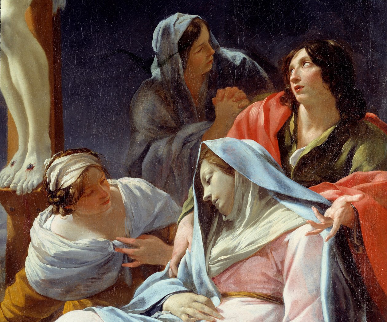 Korsfæstelsen, detalje: Jomfruen besvimede. Maleri af Simon Vouet (1590-1649) af Simon Vouet