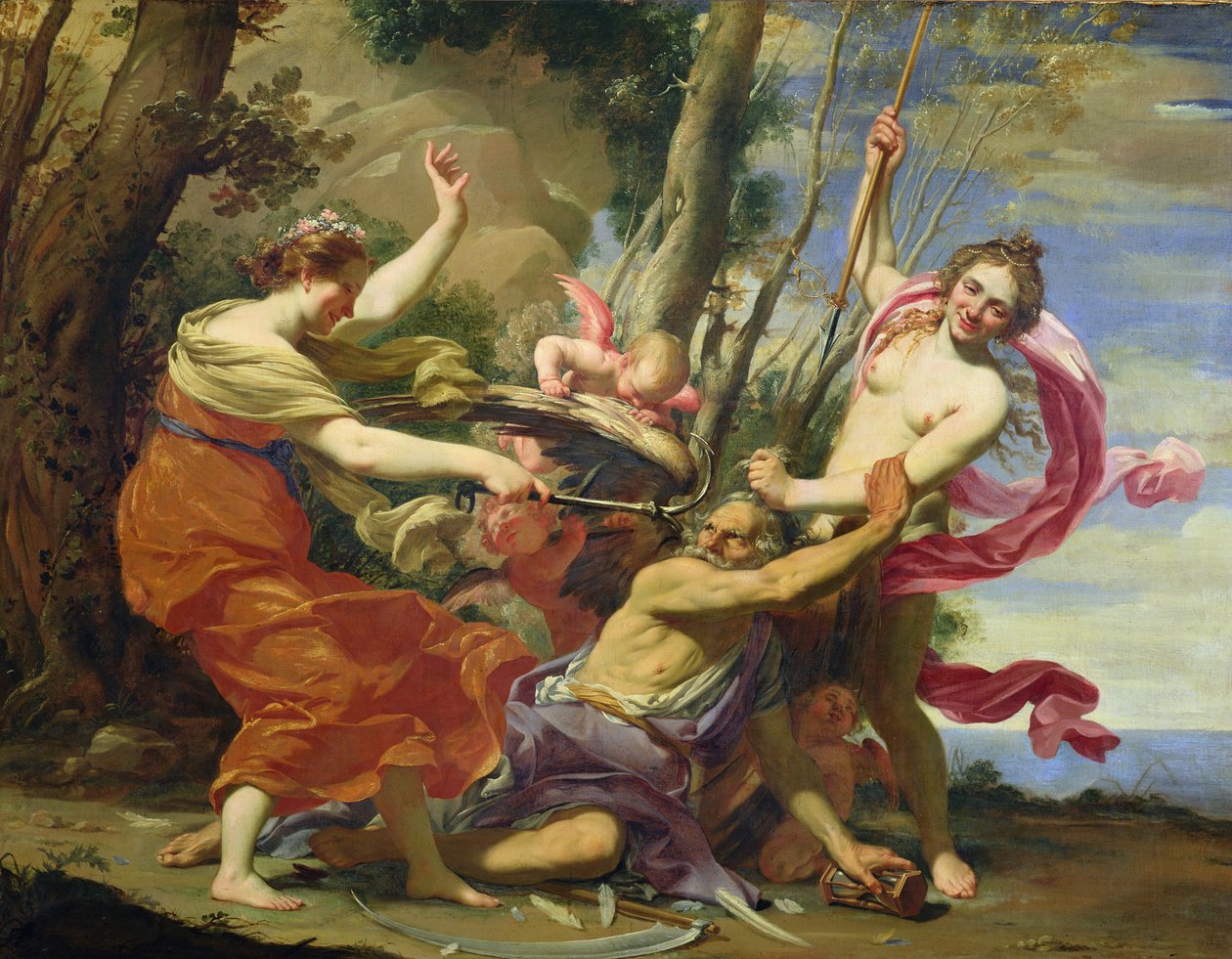 Tid overvundet af ungdom og skønhed af Simon Vouet