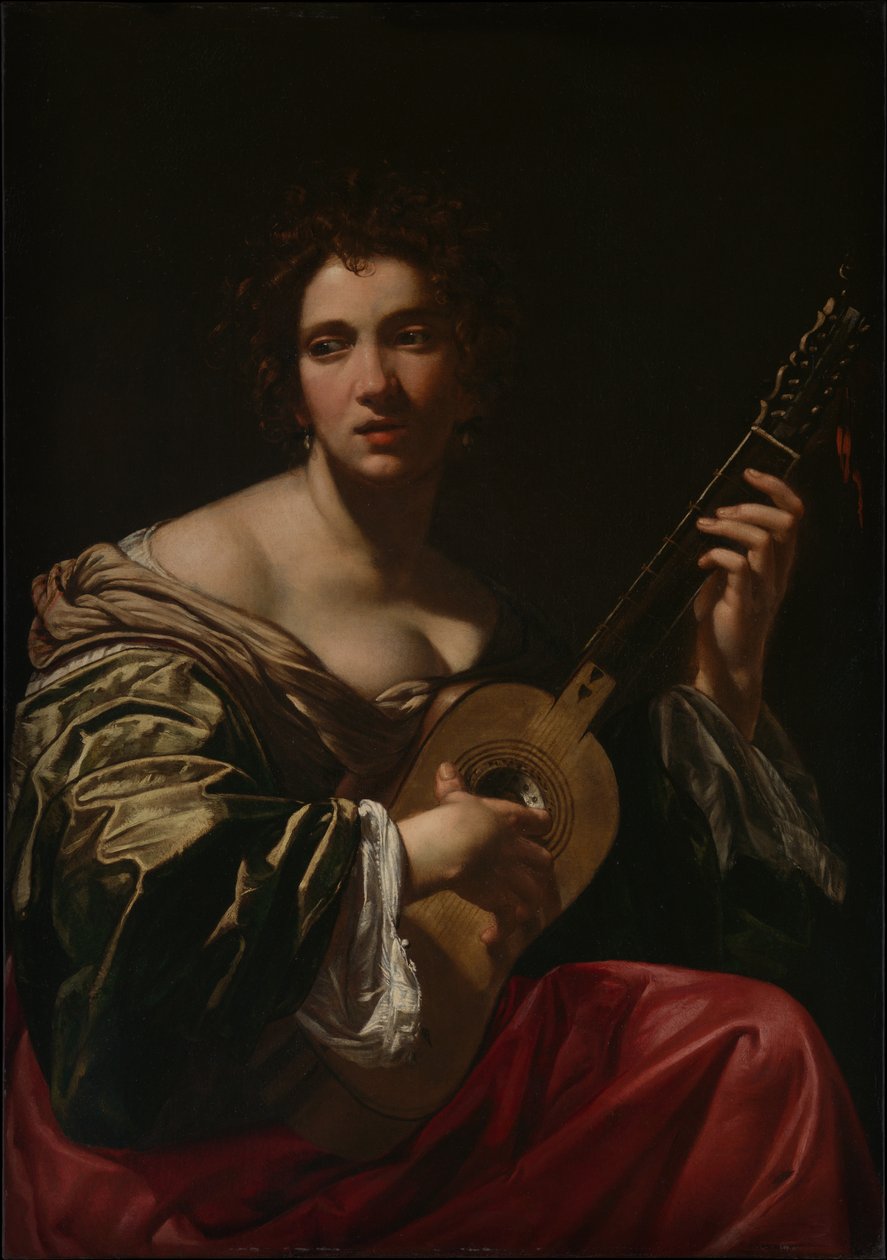 Kvinde, der spiller guitar af Simon Vouet
