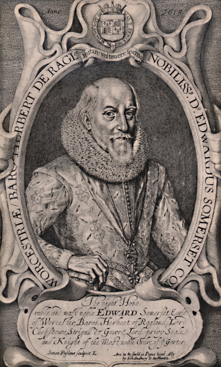 Edward Somerset, 4. jarl af Worcester, engelsk hofmand, c1618 1894 af Simon de Passe